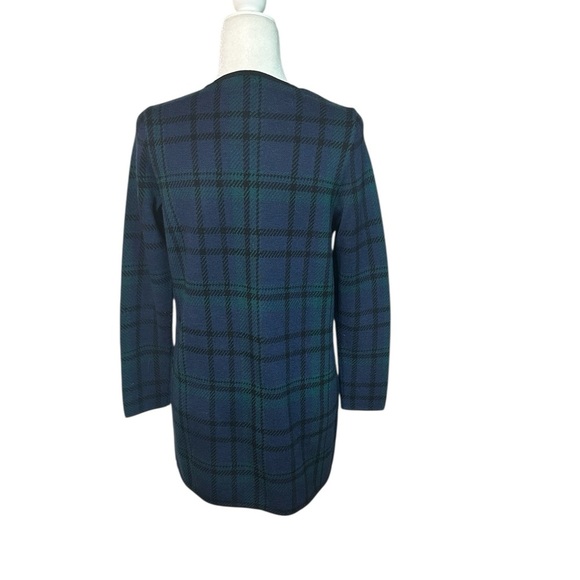 Talbots Blue and Green Tartan 100% Merino Wool Blazer - Picture 4 of 6